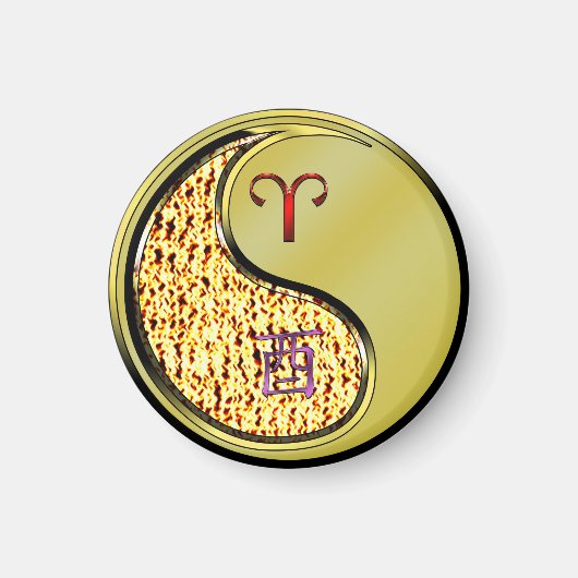 Äries & Metal-Runder Magnet (Vorne)