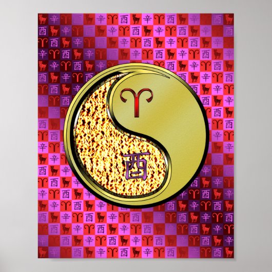 Äries & Metal-Runder Poster (Vorne)