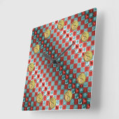 Aries & Metal Snake Quadratische Wanduhr (Winkel)