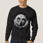 Aries Moon and Ram Head Design für Astrologie Sweatshirt (Vorderseite)