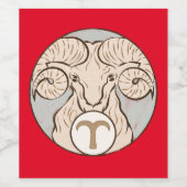 Aries Mucha Art Nouveau Weinetikett (Einzelnes Label)