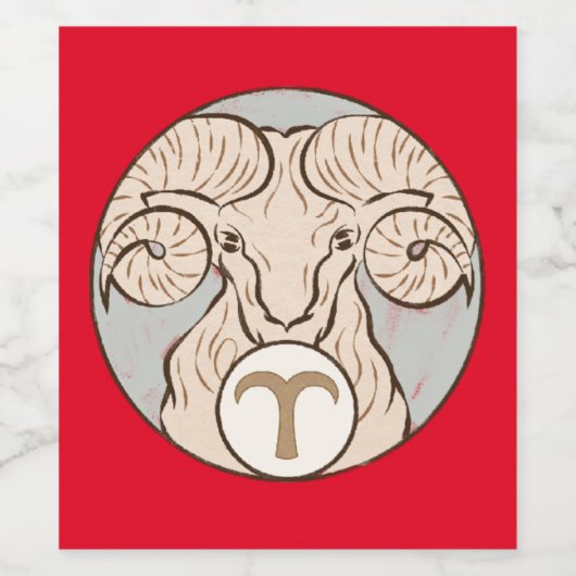 Aries Mucha Art Nouveau Weinetikett (Einzelnes Label)