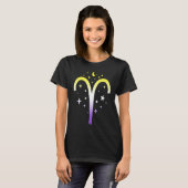 Aries Nonbinary LGBTQ Zodiac Sign Astrology Non bi T-Shirt (Vorne ganz)