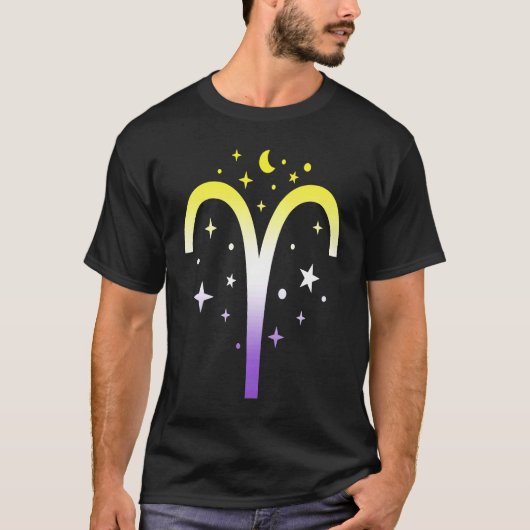 Aries Nonbinary LGBTQ Zodiac Sign Astrology Non bi T-Shirt (Vorderseite)