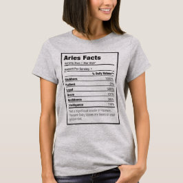 Aries Nutrition Fact Zodiac T - Shirt