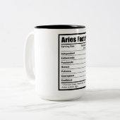 Aries Nutrition Fakten Zweifarbige Tasse (Vorderseite Links)
