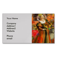 Aries Orange Women: Gothic Ram Antique Art Collage