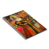Aries Orange Women: Gothic Ram Antique Art Collage Notizblock (Rechte Seite)