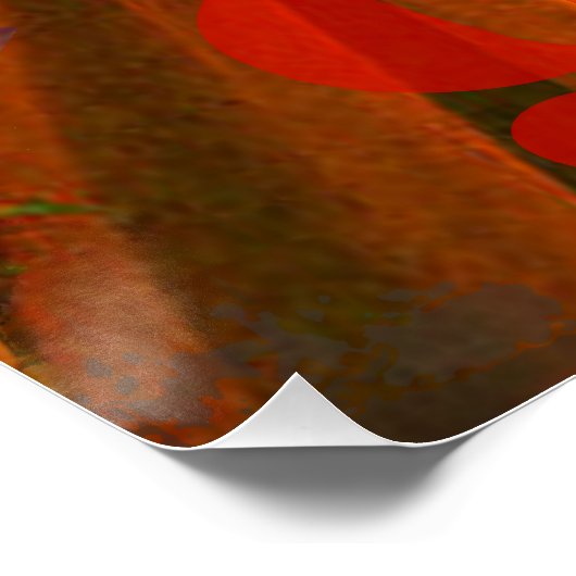 Aries Orange Women: Gothic Ram Antique Art Collage Poster (Ecke)