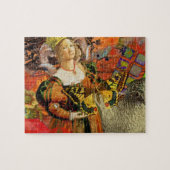 Aries Orange Women: Gothic Ram Antique Art Collage Puzzle (Horizontal)
