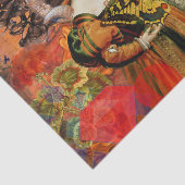 Aries Orange Women: Gothic Ram Antique Art Collage Seidenpapier (Ausschnitt)