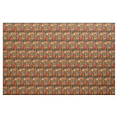 Aries Orange Women: Gothic Ram Antique Art Collage Stoff (Yard (91,4 cm))