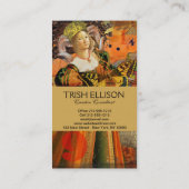 Aries Orange Women: Gothic Ram Antique Art Collage Visitenkarte (Rückseite)