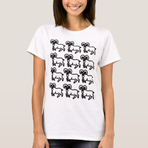 Aries Outline Pattern Widder T‑Shirt – Selbstbewus T-Shirt