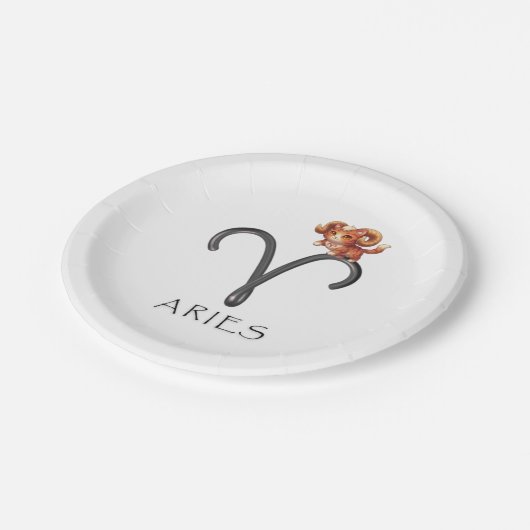 Aries Party Plate Pappteller (Schrägansicht)