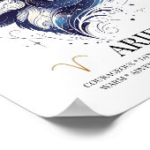 Aries Personalisiert Elegante Wasserfarbe Poster (Ecke)