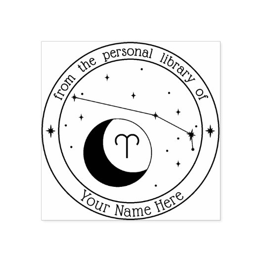 Aries Personalisiert Zodiac Book Briefmarke Gummistempel (Prägung)