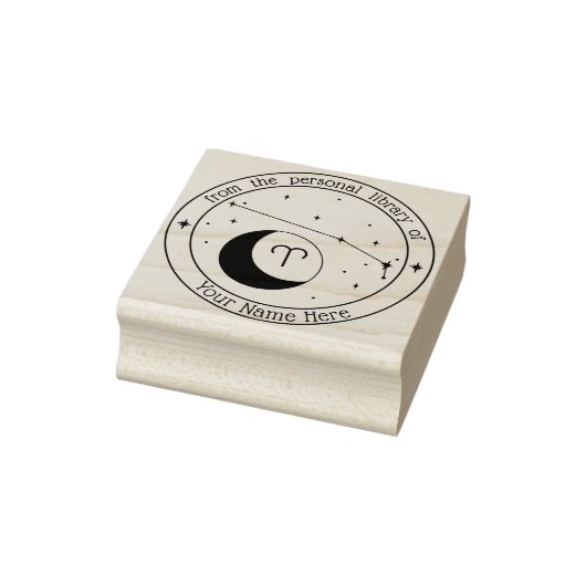 Aries Personalisiert Zodiac Book Briefmarke Gummistempel (Stempel)