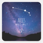 Aries | Personalisierte Sternbilder Quadratischer Aufkleber (Vorderseite)