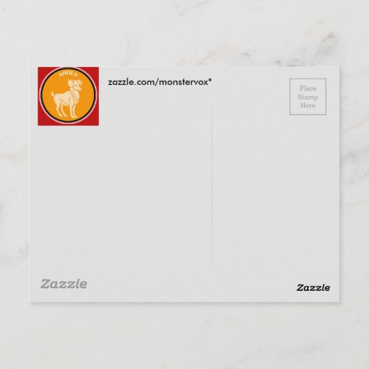 Aries Postkarte (Rückseite)