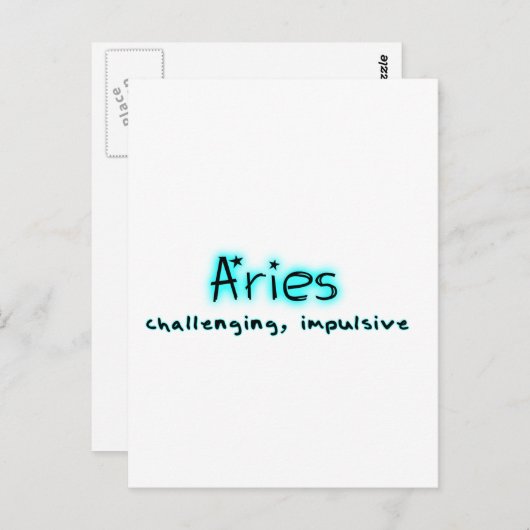 Aries Postkarte (Vorne/Hinten)