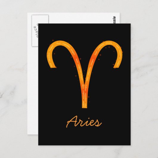 Aries Postkarte (Vorne/Hinten)