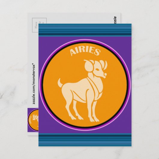 Aries Postkarte (Vorne/Hinten)