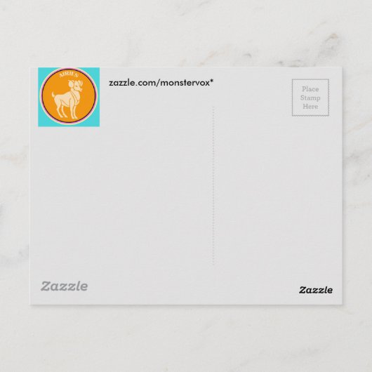 Aries Postkarte (Rückseite)