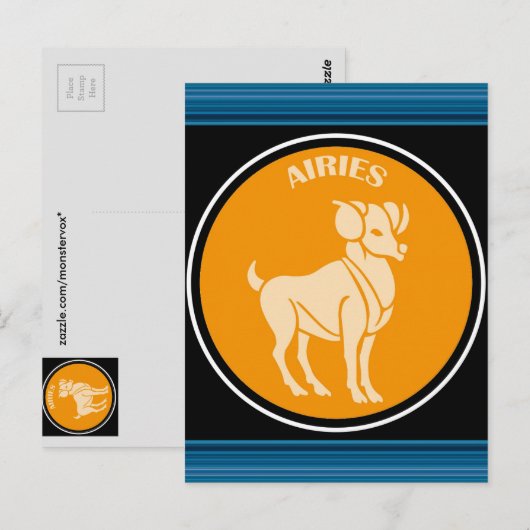 Aries Postkarte (Vorne/Hinten)