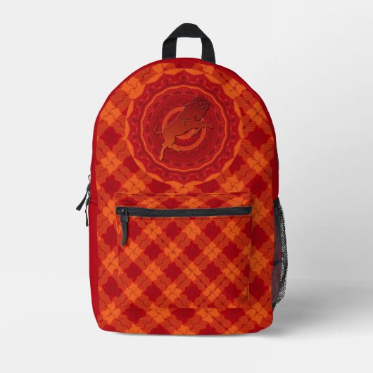 Aries Print Cut Nähtasche Bedruckter Rucksack (Vorderseite)
