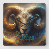 Aries Quadratische Wanduhr (Vorderseite)