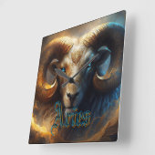 Aries Quadratische Wanduhr (Winkel)