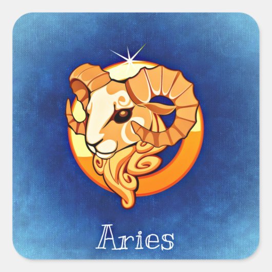 Aries Quadratischer Aufkleber (Vorderseite)