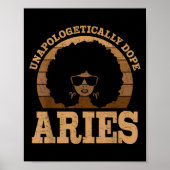 Aries Queen Afro Hair Black Woman Zodiac Sign Poster (Vorne)
