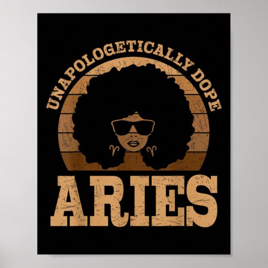 Aries Queen Afro Hair Black Woman Zodiac Sign Poster (Vorne)