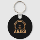 Aries Queen Afro Hair Black Woman Zodiac Sign Schlüsselanhänger (Vorderseite)
