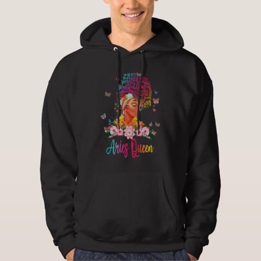 Aries Queen Black Women Persistent Sophisticated B Hoodie (Vorderseite)