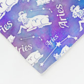 Aries Ram Constellation Stars Geburtstagsmuster Fleecedecke (Ecke)