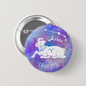 Aries Ram Constellation Stars Individuelle Name Ge Button (Vorne & Hinten)
