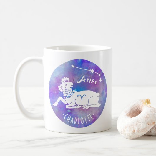 Aries Ram Constellation Stars Individuelle Name Ge Kaffeetasse (Mit Donut)