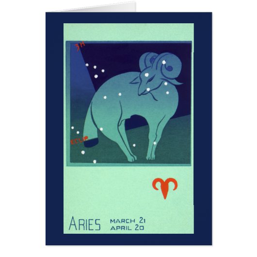 Aries Ram Constellation, Vintage Zodiac Astrologie (Vorne)
