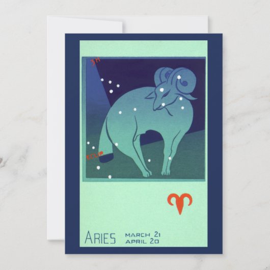 Aries Ram Constellation, Vintage Zodiac Astrologie (Vorderseite)