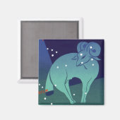 Aries Ram Constellation, Vintage Zodiac Astrologie Magnet (Vorderseite/Rückseite)