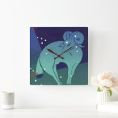 Aries Ram Constellation, Vintage Zodiac Astrologie Quadratische Wanduhr (Zuhause)