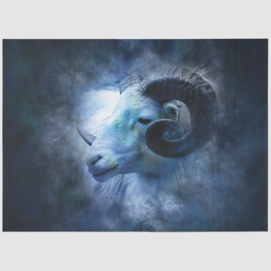 Aries Ram Decoupage Seidenpapier (Vorderseite)