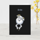 Aries ram Geburtstagschaf Zodiac Grußkarte Karte (Gelbe Blume)