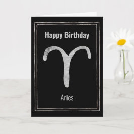 Aries Ram Happy Birthday Silber Astrologie zodiac Karte