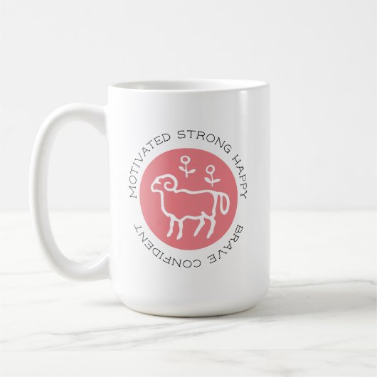 Aries Ram Logo Zodiac Star Signature Astrologie Kaffeetasse (Links)