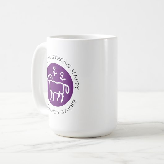 Aries Ram Logo Zodiac Star Signature Astrologie Tr Kaffeetasse (Vorderseite Links)