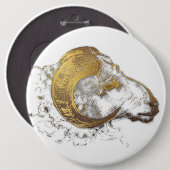 Aries Ram mit Golden Horns Astrologie Button 1 (Vorne & Hinten)